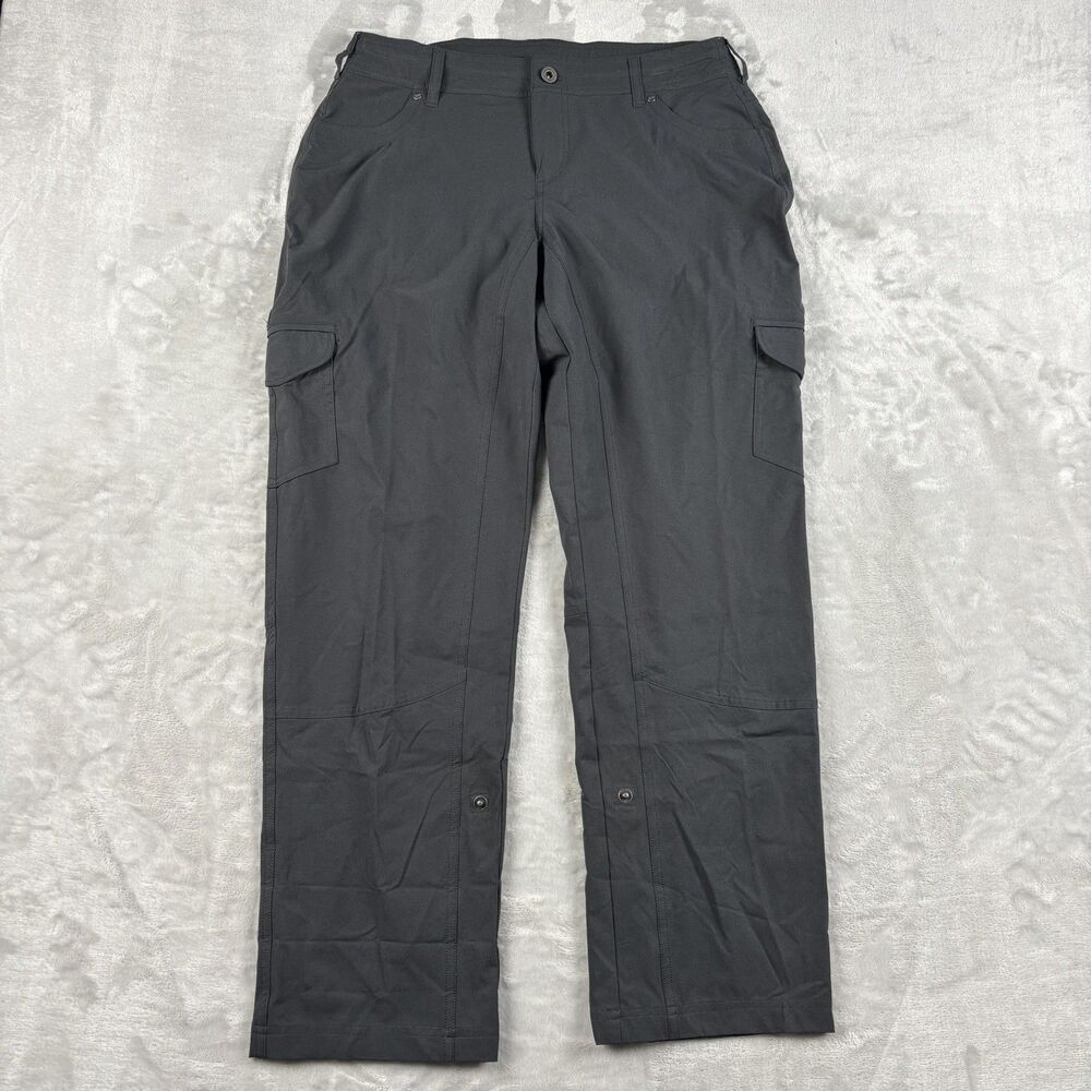 Kuhl Freeflex Roll Up Pants Womens Sz 16 (waist 30) Gray Hiking Cargo Pockets